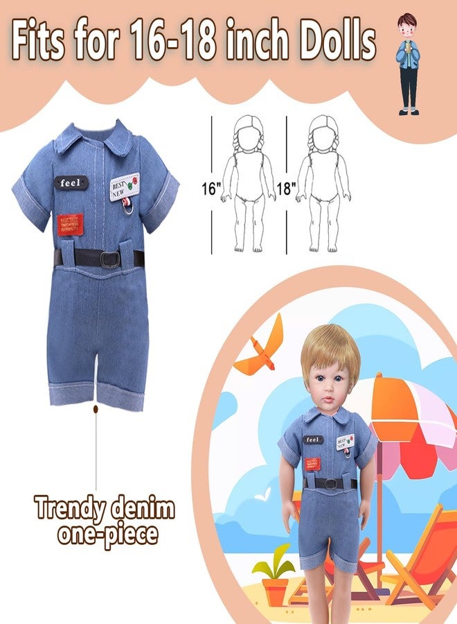 MLcnleS Fashion 16 Inch Boy Doll Clothes Casual Wear Plaid Jacket Pants Sportswear Outfits with Tuxedo Suits for 16" Doll Accessories - Image 5